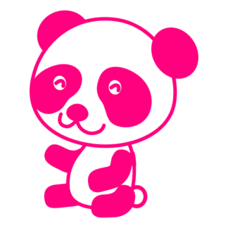 Joyful Panda Decal (Hot Pink)